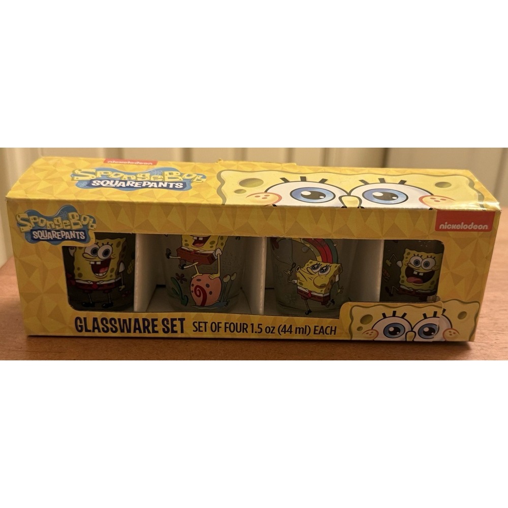 Sponge Bob‎ Square Pants Shot Glasses Set of 4 Nickelodeon 2021 New